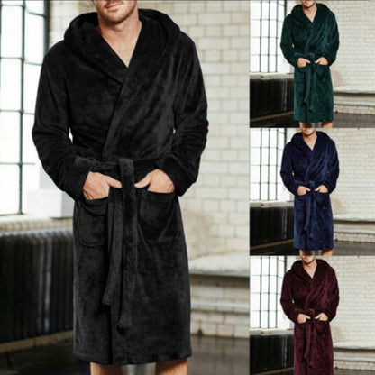 Mens & Ladies Nylon Hooded Bathrobe