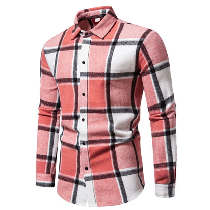 Men's Plaid Loose Casual Long Sleeves Shirt