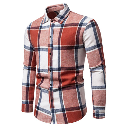 Men's Plaid Loose Casual Long Sleeves Shirt